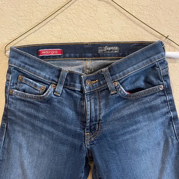 Red Engine Low Rise Skinny Blue Jeans - Picture 4 of 8